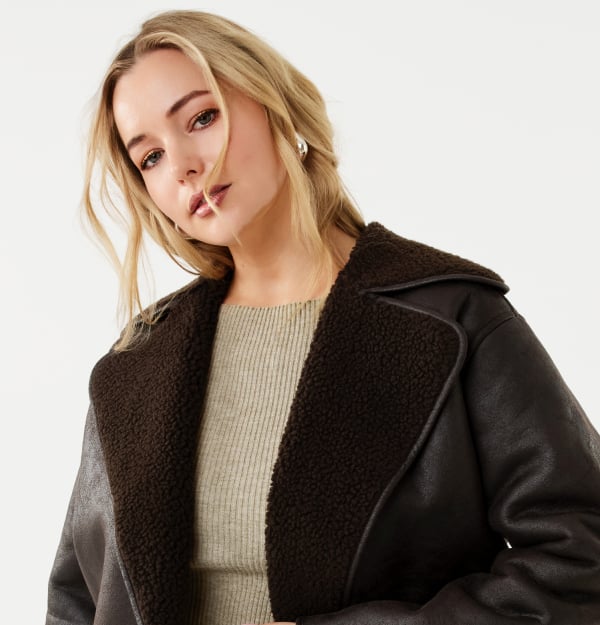 Shearling jacket. Sizes: 6-20. $52.