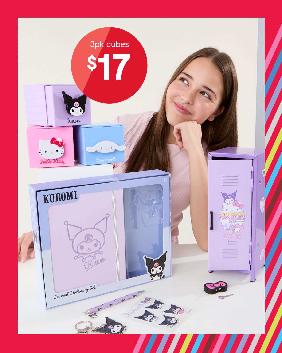 Sanrio Hello Kitty and Friends 3 Pack Cubes $17
