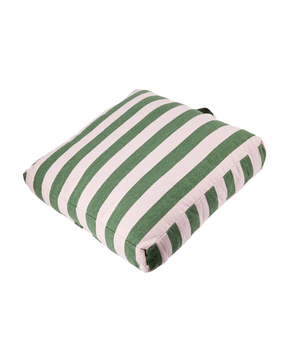 60cm Stripe Floor Cushion - Pesto and Pink