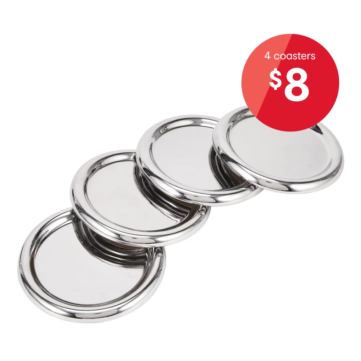 4 Silver Look Bubble Coasters
