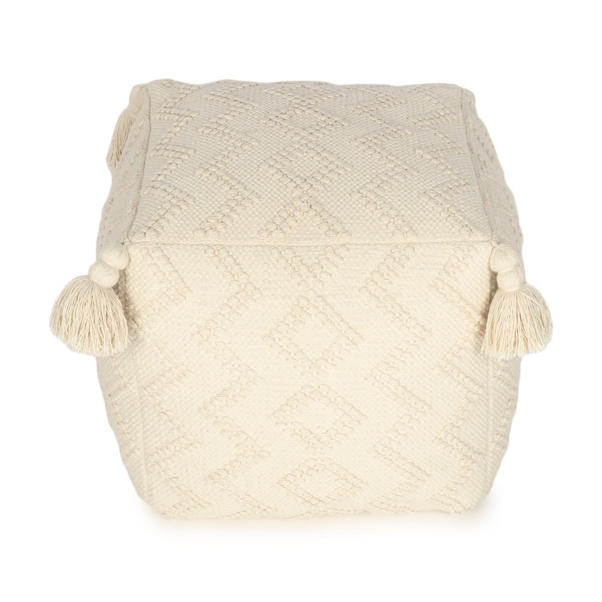 Faye Tassel Ottoman - Natural