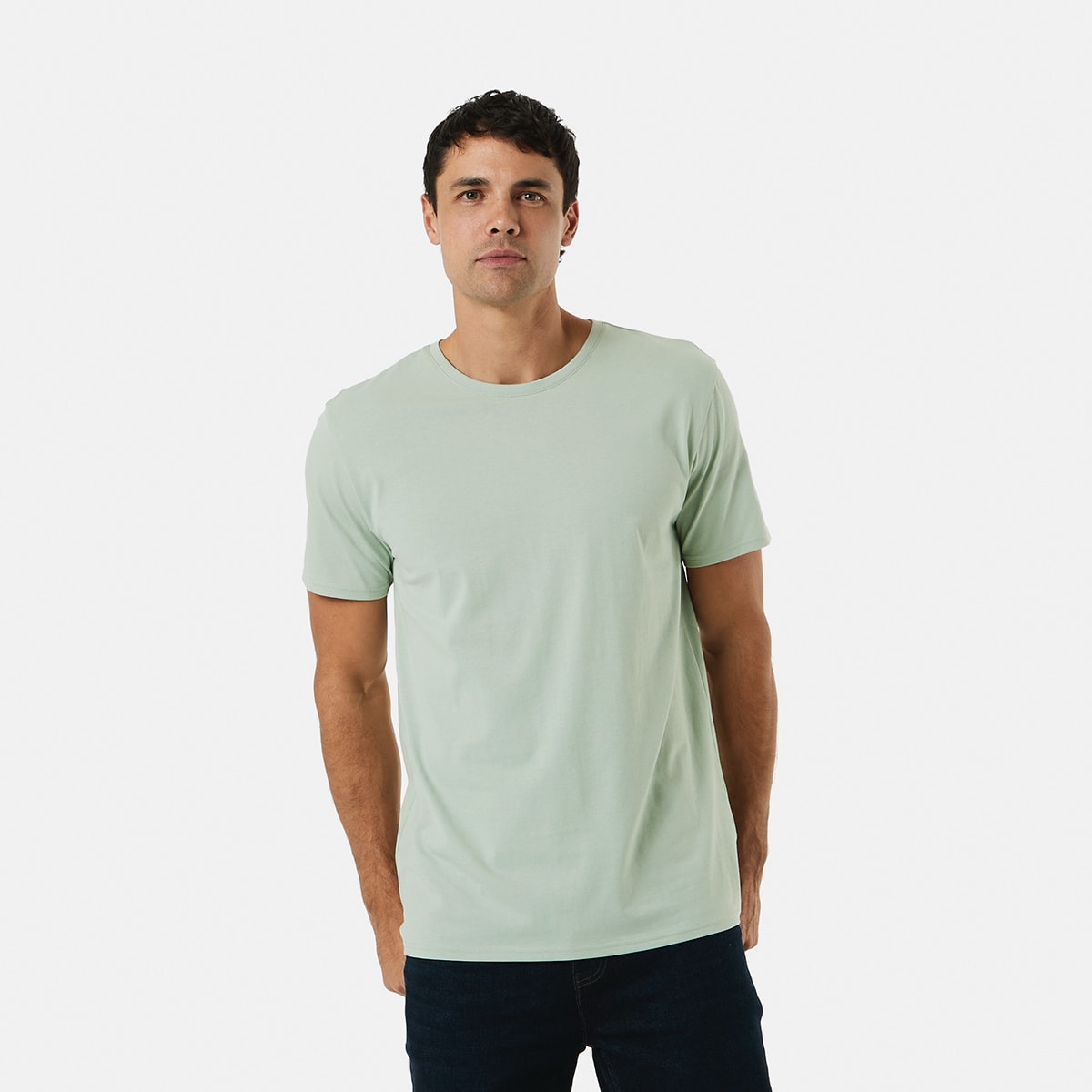 Australian Cotton Crew Neck T-shirt-Sstr GreenM