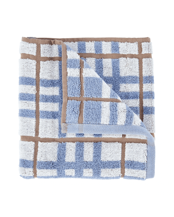 Cotton Check Hand Towel - Blue