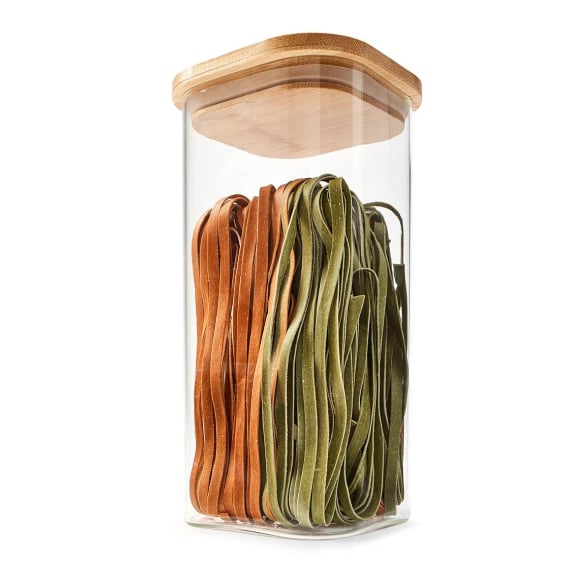 1.6L glass container with bamboo lid $10.