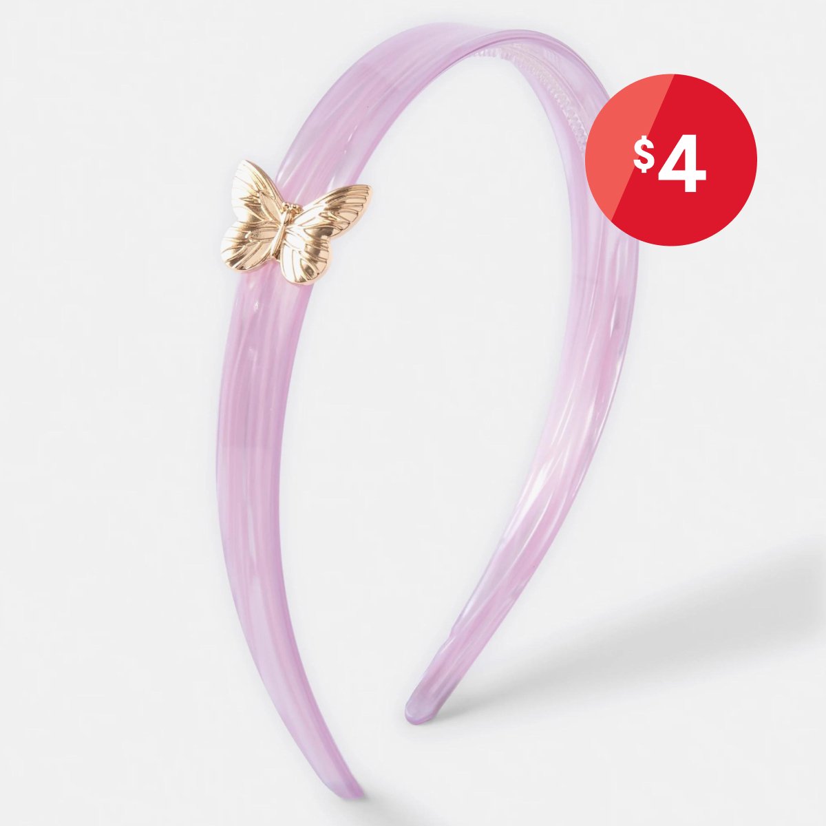 Acetate Butterfly Headband - Pink and Gold