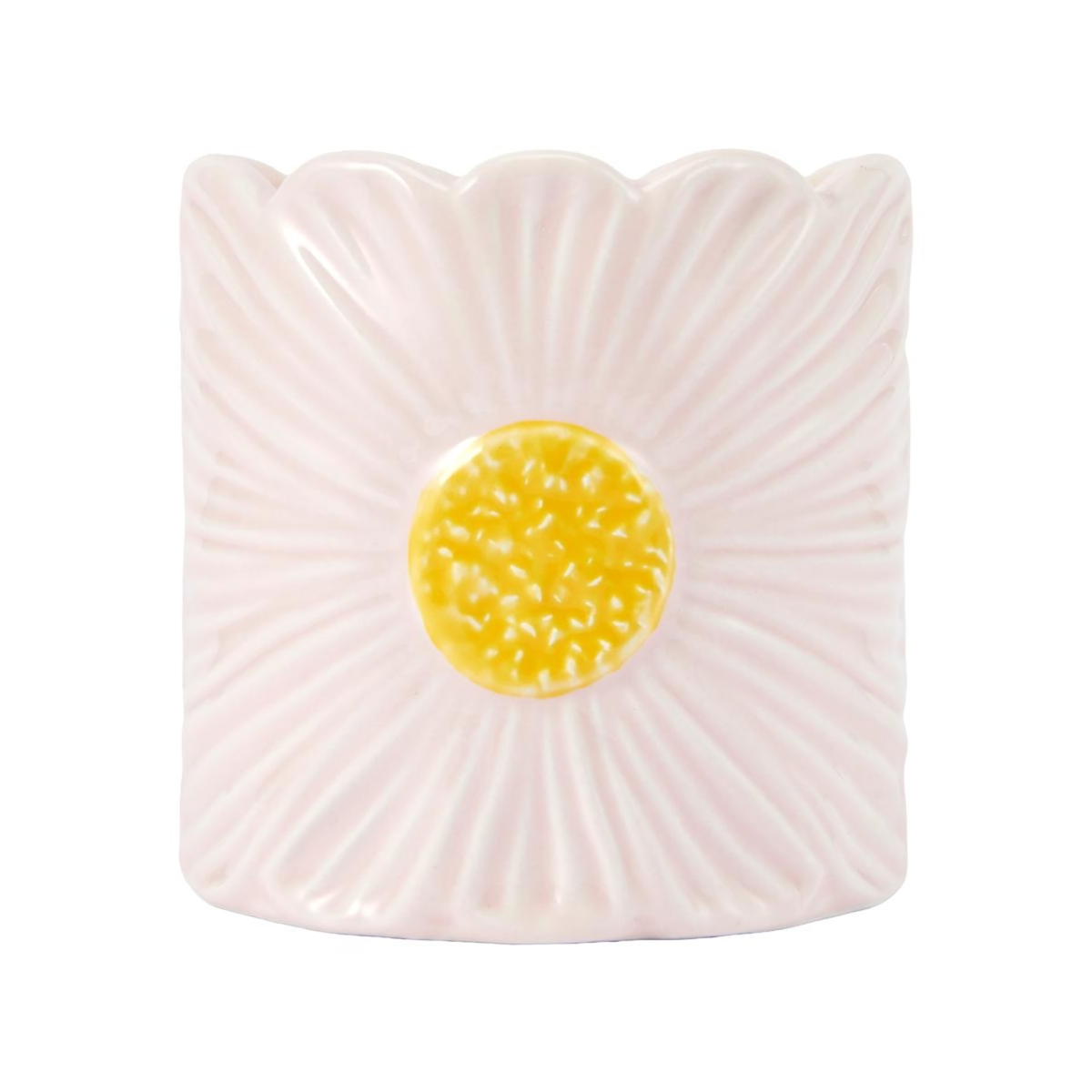 Peony and Amber Flower Ceramic Candle