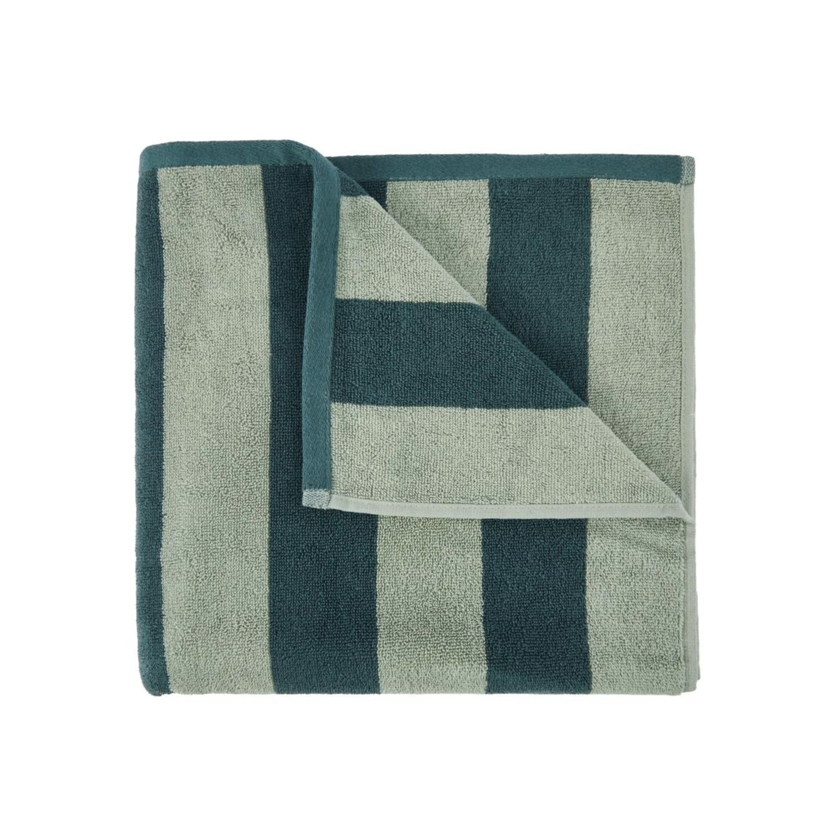 Stripe Cotton Bath Towel - Green
