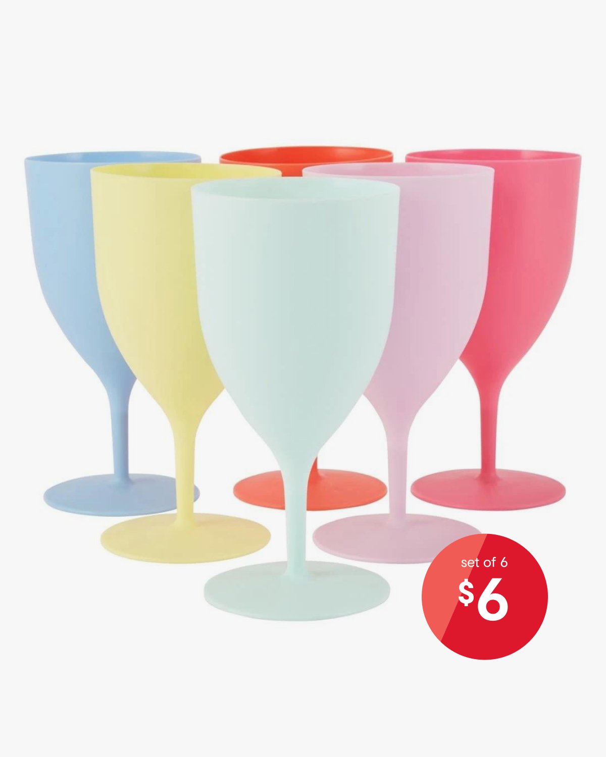 Set of 6 reusable wine cups $6.