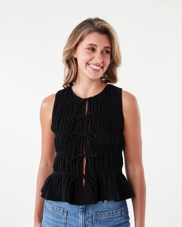 Sleeveless Multi Tie Front Top