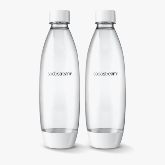 2 pack 1L SodaStream white fuse bottles $20.