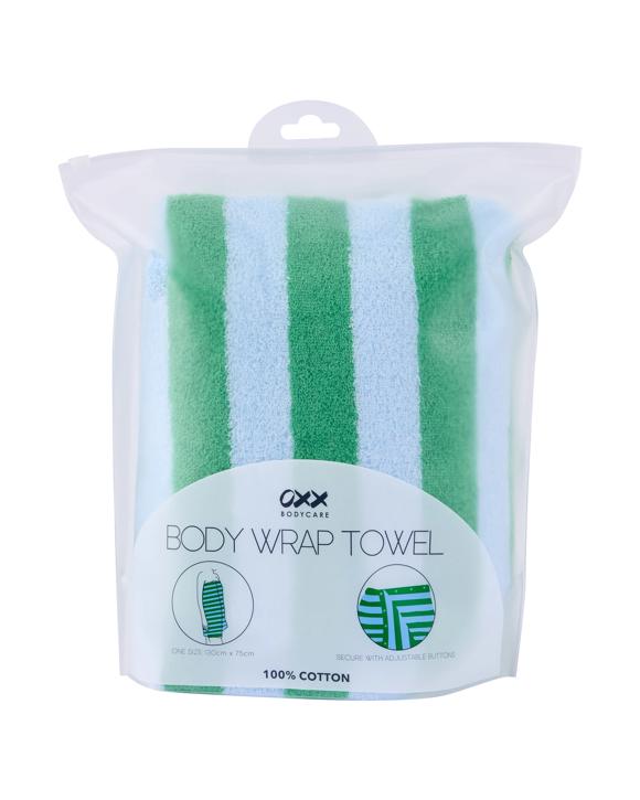 OXX Bodycare Cotton Body Wrap Towel - Blue and Green