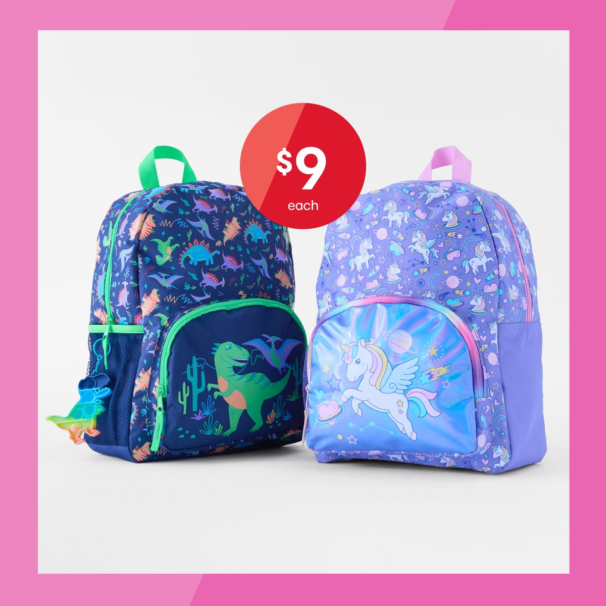 Junior backpack $9ea.