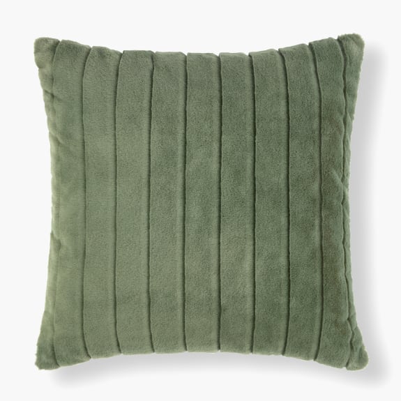 Faux fur cushion green 50x50cm $14.
