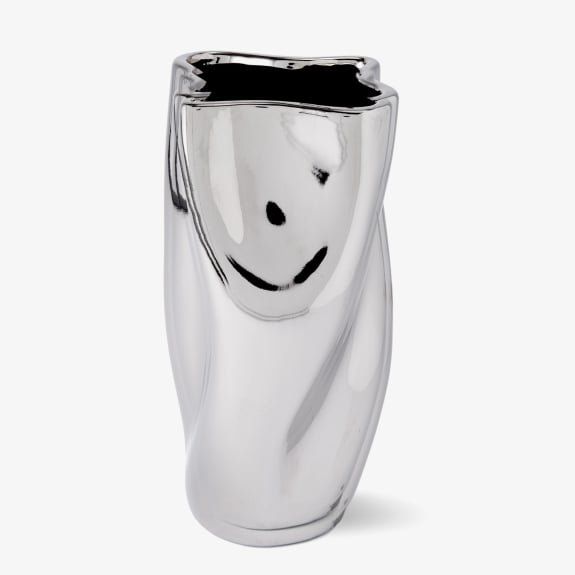 Chrome look vase $10. 