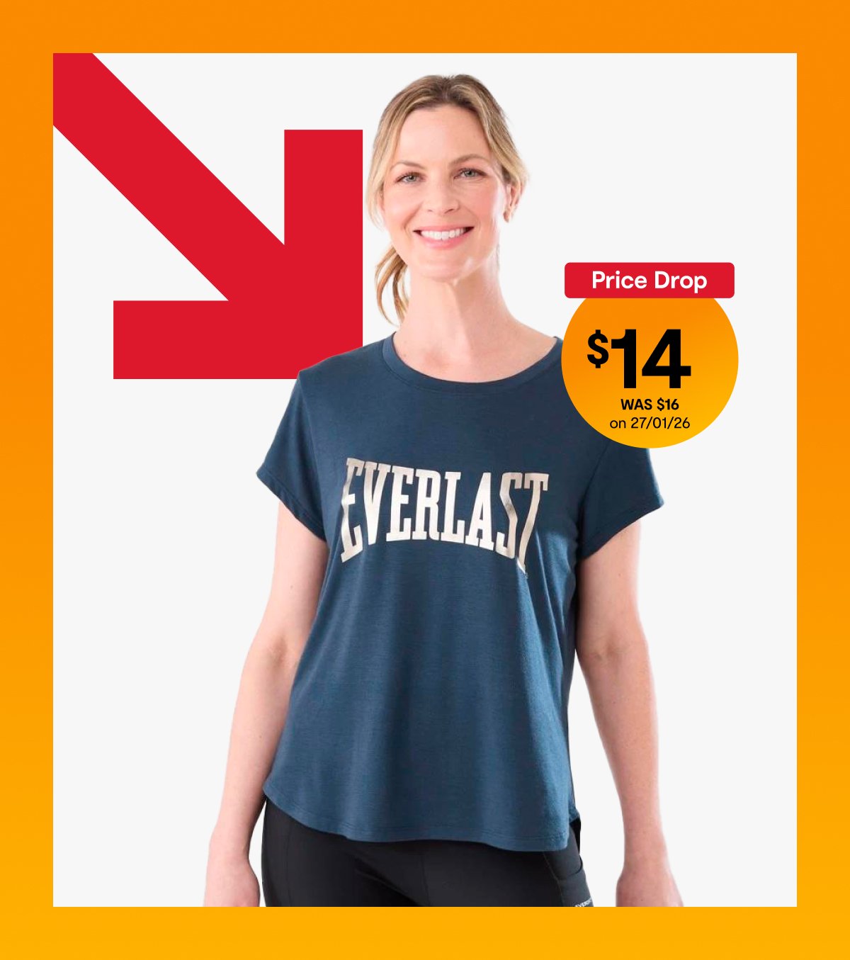 Everlast scoop neck tee. Sizes: 6-18. $14. WAS $16 on 27/01/26. 