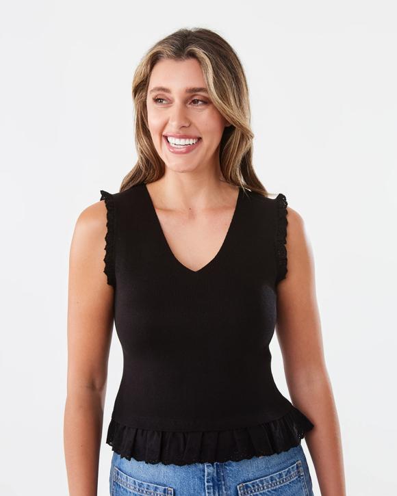 Sleeveless Trim Tank