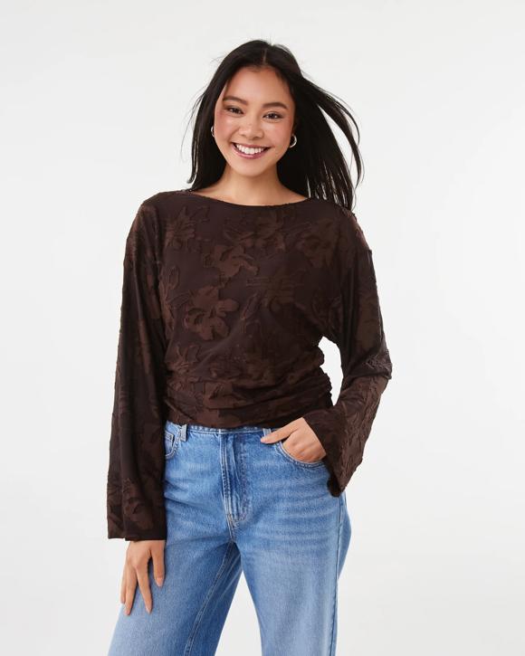 Long Sleeve Jacquard Top