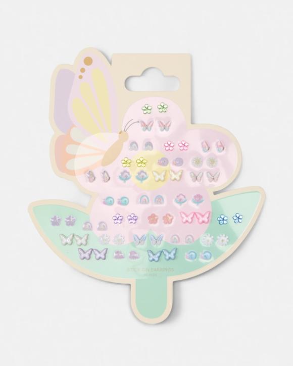 30 Pack Stick On Earrings - Butterfly