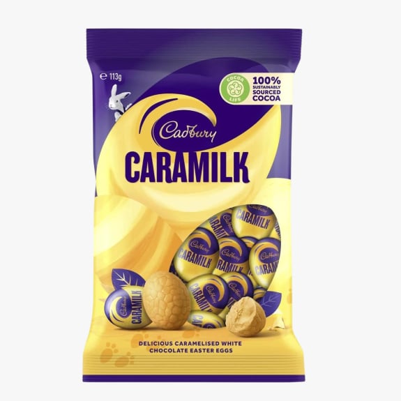 Cadbury Dairy Milk Caramilk bag 113g $5.50.