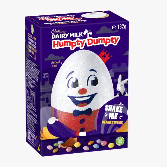 Cadbury Humpty Dumpty egg 132g $8.50.
