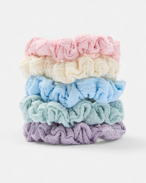 5 Pack Pastel Mini Hair Scrunchies