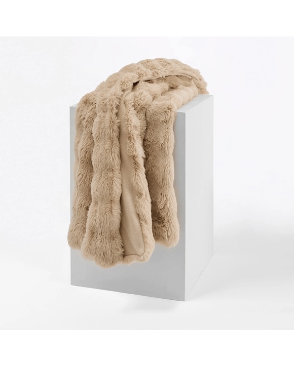 Faux Fur Throw - Taupe