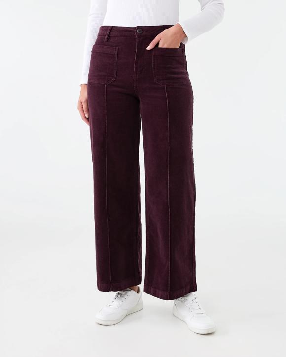 Pocket Front Wide Leg Corduroy Pants