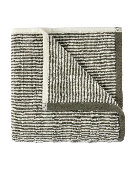 Micro Stripe Cotton Bath Towel - Green