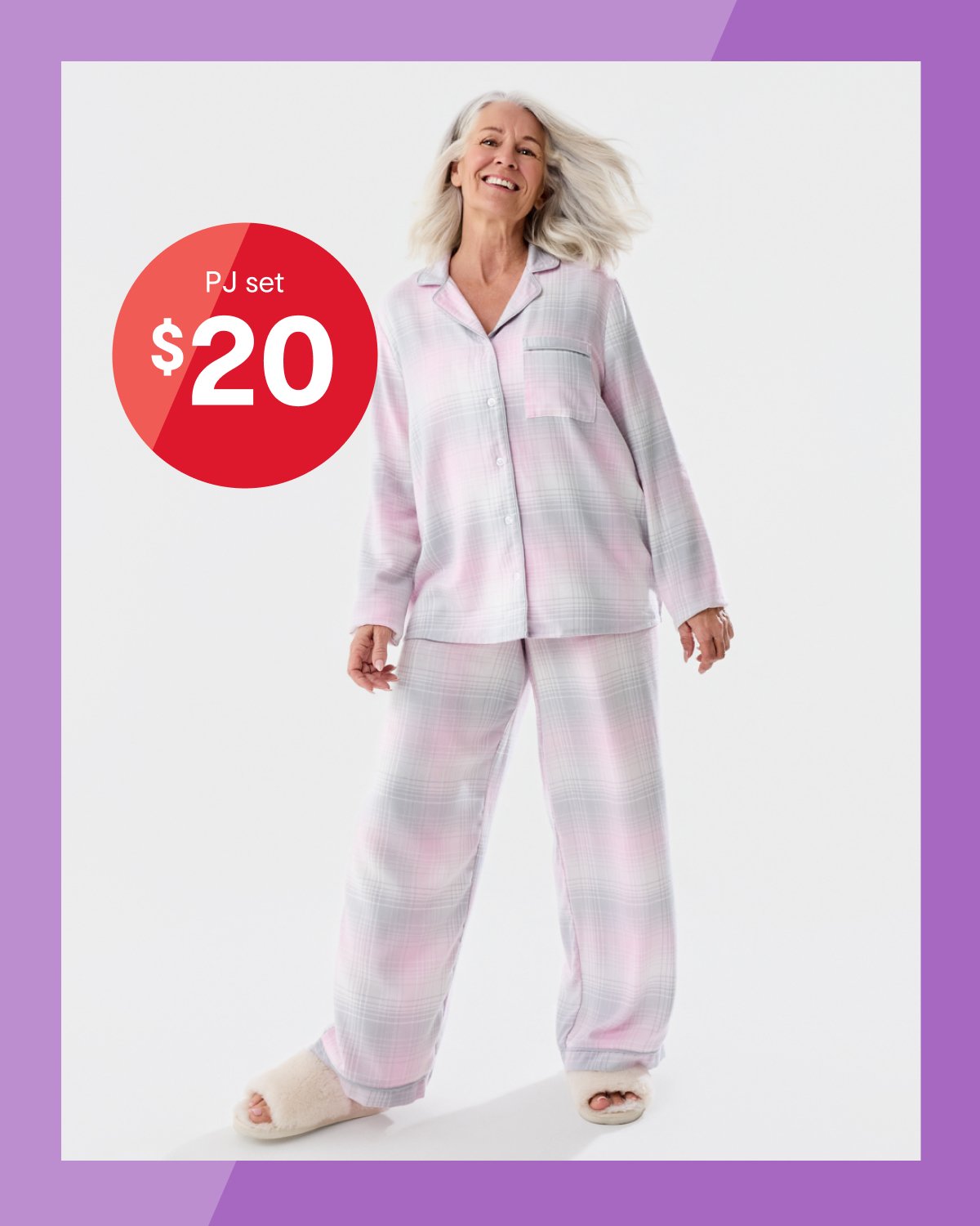 Classic flannel PJs. Sizes: 6-22. $20 set.