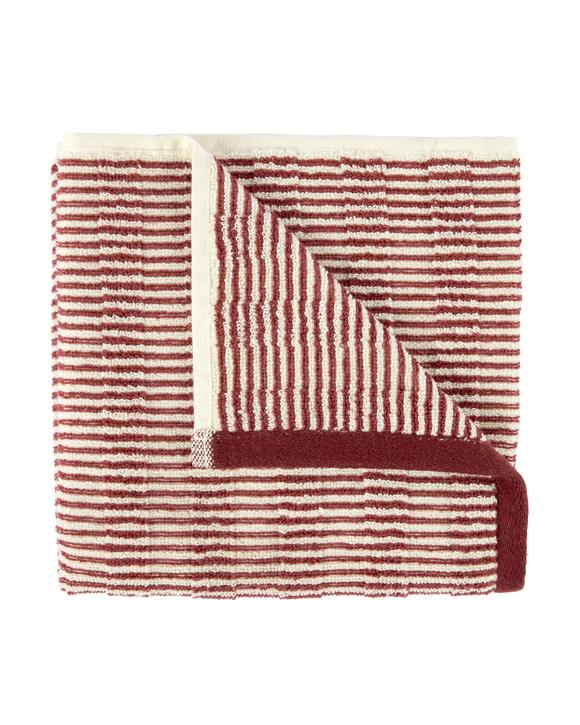 Micro Stripe Cotton Hand Towel - Port