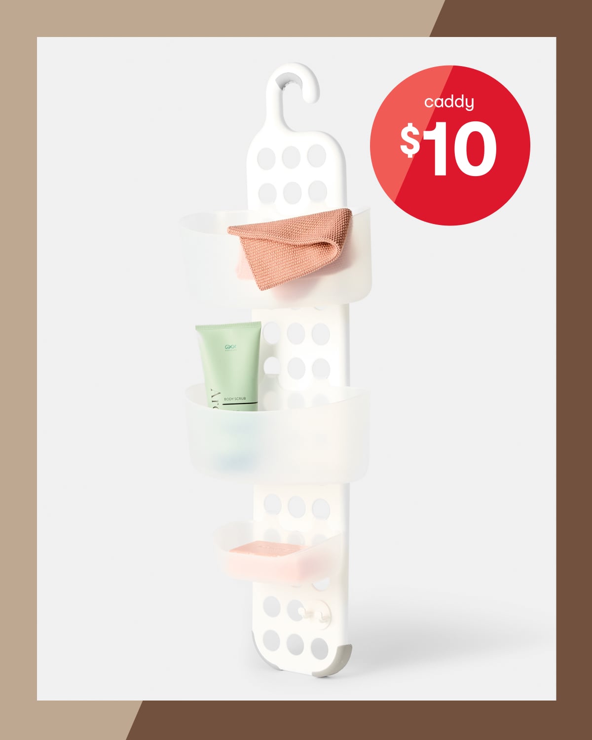 Hanging shower caddy $10.