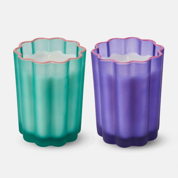 Scallop glass candle $7ea.