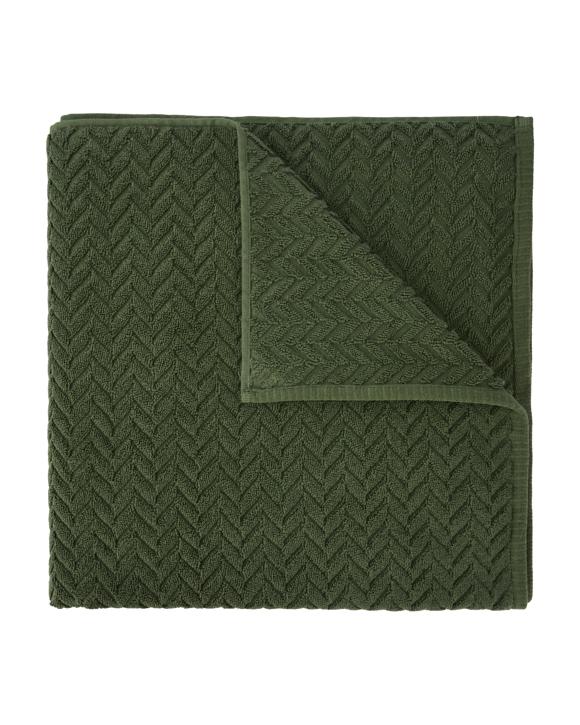 Chevron Cotton Bath Sheet - Olive