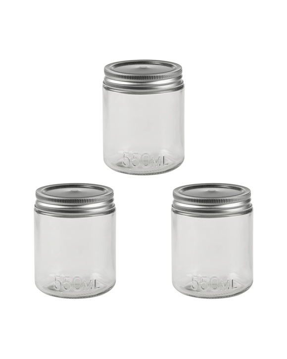 3 Pack 550ml Preserving Jars