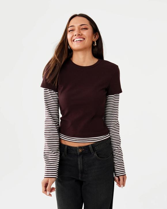 Long Sleeve Double Layer Top