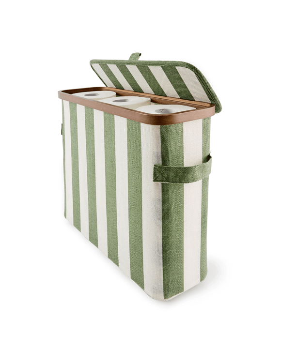 Linen Look Stripe Toilet Roll Holder