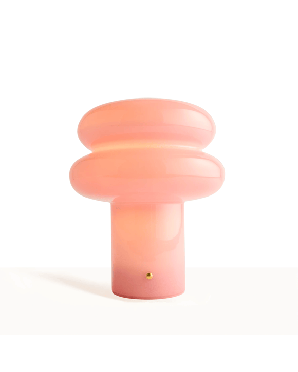 Oslo Glass Portable Rechargeable Lamp - Pink