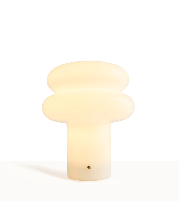 Oslo Glass Portable Rechargeable Lamp - White