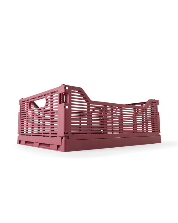 13L Linear Collapsible Crate - Medium, Burgundy