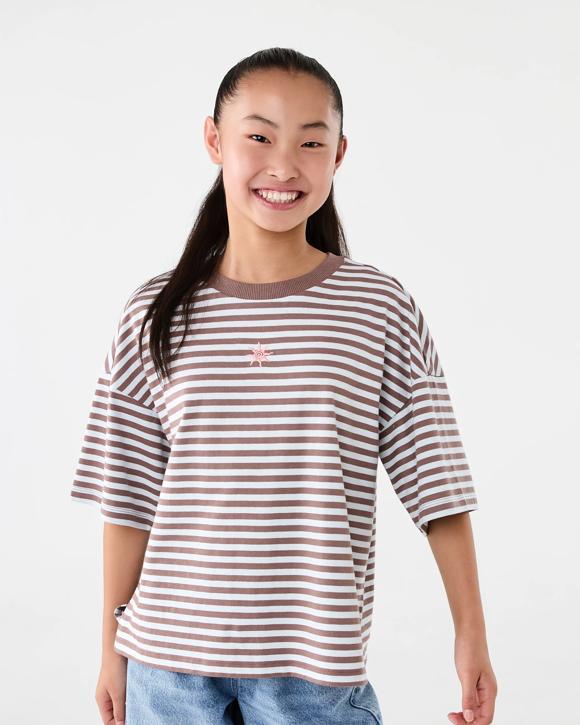 Short Sleeve Striped Oversized T Shirt