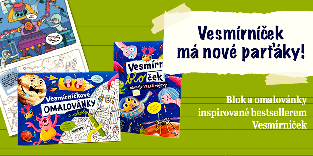Blok a omalovánky inspirované bestsellerem Vesmírníček