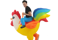 Adult Rooster Ride On Chicken Inflatable Costume