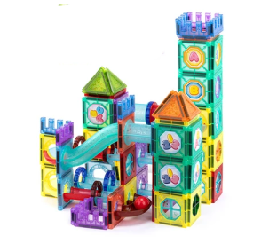 158 Piece Magnetic Building Tile and Marble Run Set Product Image