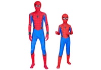 Adults Kids Spiderman Jumpsuit Romper Cosplay Costume Halloween Suit - 140cm