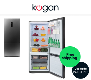 Kogan 416L Bottom Mount Fridge (Dark Stainless Steel) Product Image