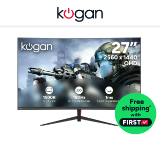 Kogan 27" Curved QHD 180Hz 1ms Gaming Monitor Product Image