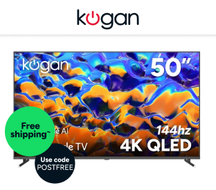 Kogan 50" QLED 4K 144Hz Smart AI Google TV Product Image