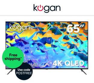 Kogan 65" QLED 4K WebOS ThinQ AI Smart TV Product Image