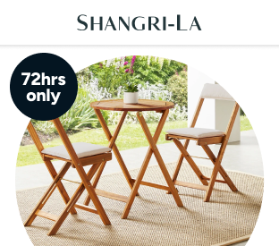 Shangri-La Maya Bay 2 Seater Foldable Outdoor Patio Set Acacia Wood Product Image