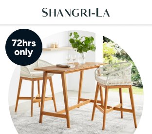 Shangri-La Set of 2 Lorne Rope Cushion Acacia Wood Outdoor Barstools Product Image